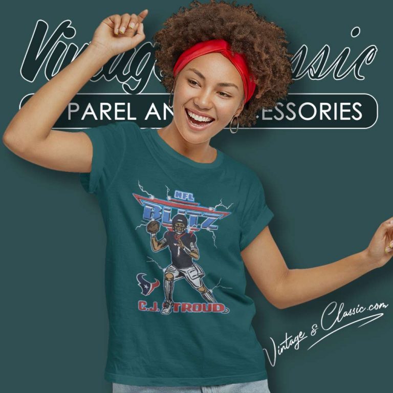 Cj Stroud Shirt Nfl Blitz Texans Women TShirt Cj Stroud Shirt Nfl Blitz Texans Women TShirt