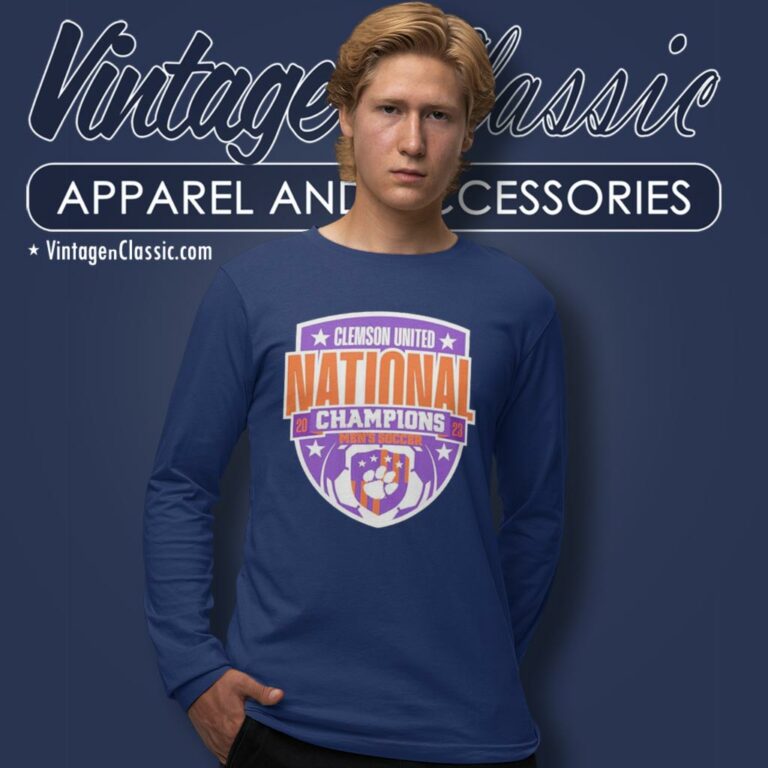 Clemson Tigers 2023 Ncaa Mens Soccer National Champions Logo Long Sleeve Tee Clemson Tigers 2023 Ncaa Mens Soccer National Champions Logo Long Sleeve Tee