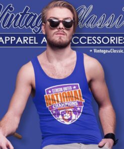 Clemson Tigers 2023 Ncaa Mens Soccer National Champions Logo Tank Top Racerback