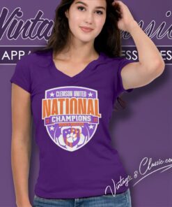Clemson Tigers 2023 Ncaa Mens Soccer National Champions Logo V Neck TShirt