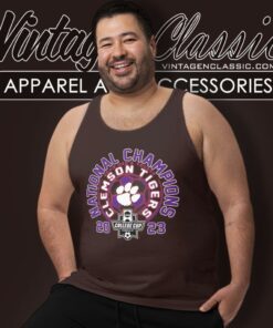 Clemson Tigers Blue 2023 Ncaa Mens Soccer National Champions Tank Top Racerback