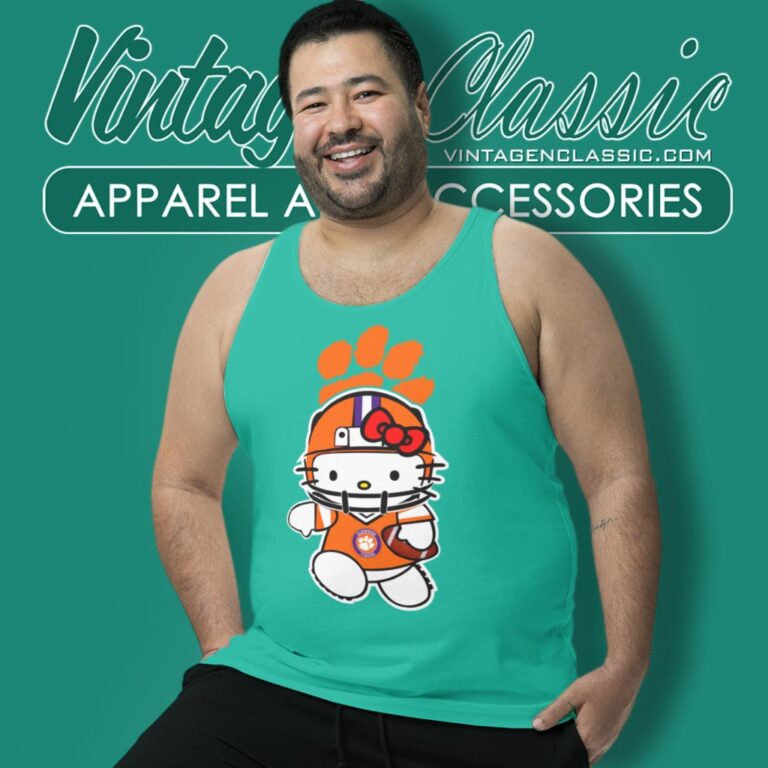 Clemson Tigers Hello Kitty Tank Top Racerback Clemson Tigers Hello Kitty Tank Top Racerback