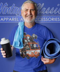 Clemson Tigers Horror Movies Characters Bus Halloween V Neck TShirt