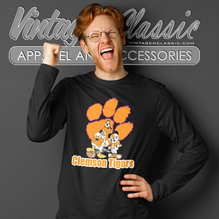 Clemson Tigers Mickey Mouse Long Sleeve Tee Clemson Tigers Mickey Mouse Long Sleeve Tee