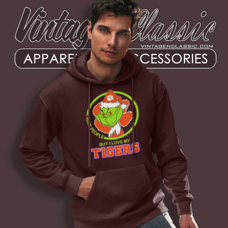 Clemson Tigers Ncaa Christmas Grinch Shirt I Hate People But I Love My Clemson Hoodie Clemson Tigers Ncaa Christmas Grinch Shirt I Hate People But I Love My Clemson Hoodie