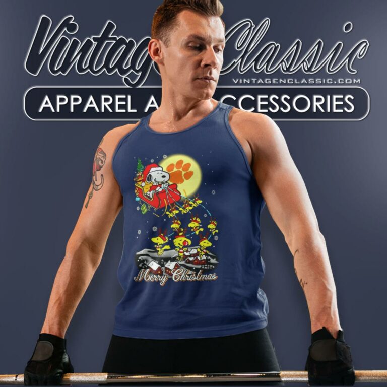 Clemson Tigers Santa Snoopy Merry Christmas Tank Top Racerback Clemson Tigers Santa Snoopy Merry Christmas Tank Top Racerback