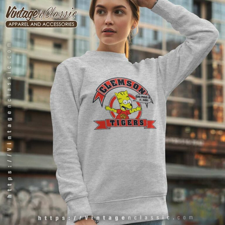 Clemson University Tigers Football Bart Simpson Sweatshirt Clemson University Tigers Football Bart Simpson Sweatshirt