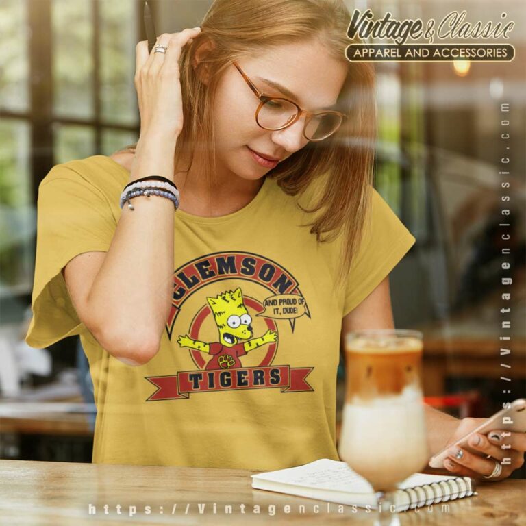 Clemson University Tigers Football Bart Simpson Women TShirt Clemson University Tigers Football Bart Simpson Women TShirt