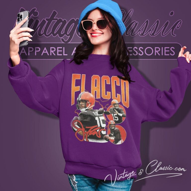 Cleveland Browns 15 Joe Flacco Signature Sweatshirt Cleveland Browns 15 Joe Flacco Signature Sweatshirt