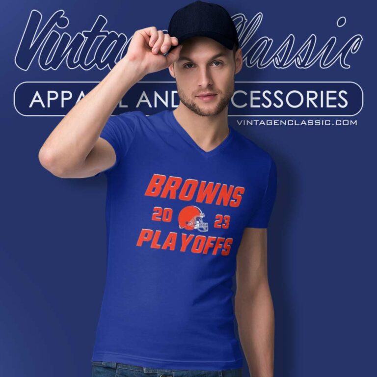 Cleveland Browns 2023 Playoffs Nfl V Neck TShirt Cleveland Browns 2023 Playoffs Nfl V Neck TShirt
