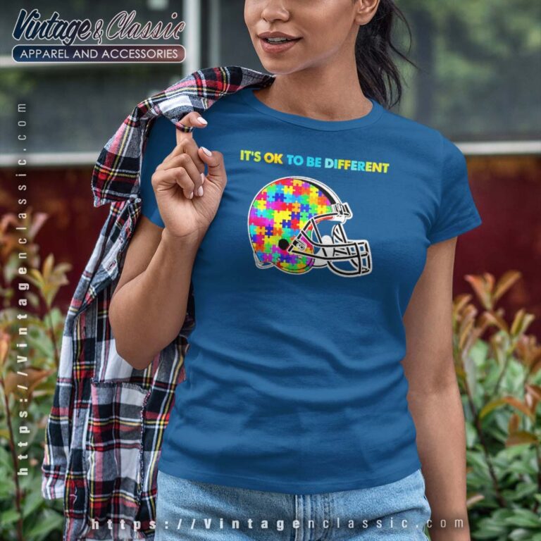Cleveland Browns Autism Its Ok To Be Different Tshirt Women Cleveland Browns Autism Its Ok To Be Different Tshirt Women