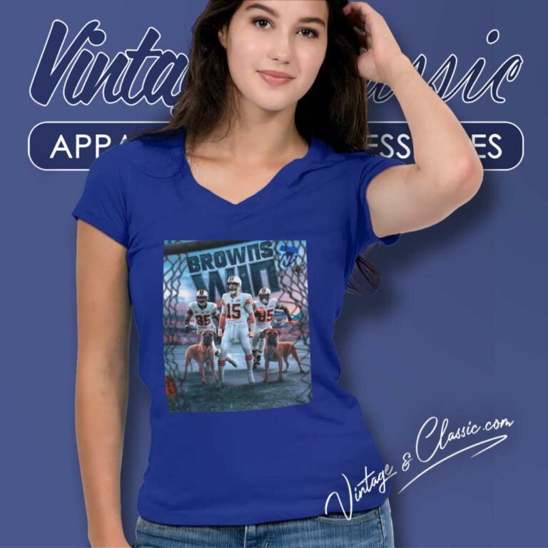 Cleveland Browns Big Dogs Gotta Eat V Neck TShirt Cleveland Browns Big Dogs Gotta Eat V Neck TShirt