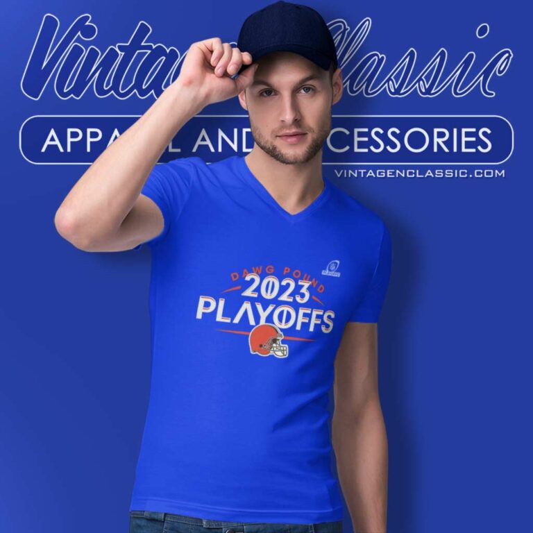 Cleveland Browns Dawg Pound Playoffs Nfl 2023 V Neck TShirt Cleveland Browns Dawg Pound Playoffs Nfl 2023 V Neck TShirt