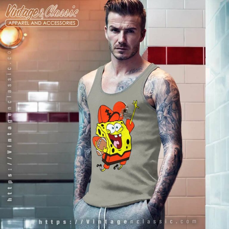 Cleveland Browns Football Spongebob Tank Top Racerback Cleveland Browns Football Spongebob Tank Top Racerback