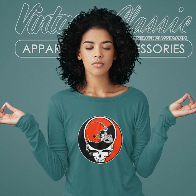 Cleveland Browns Grateful Dead Steal Your Face Long Sleeve Tee Cleveland Browns Grateful Dead Steal Your Face Long Sleeve Tee