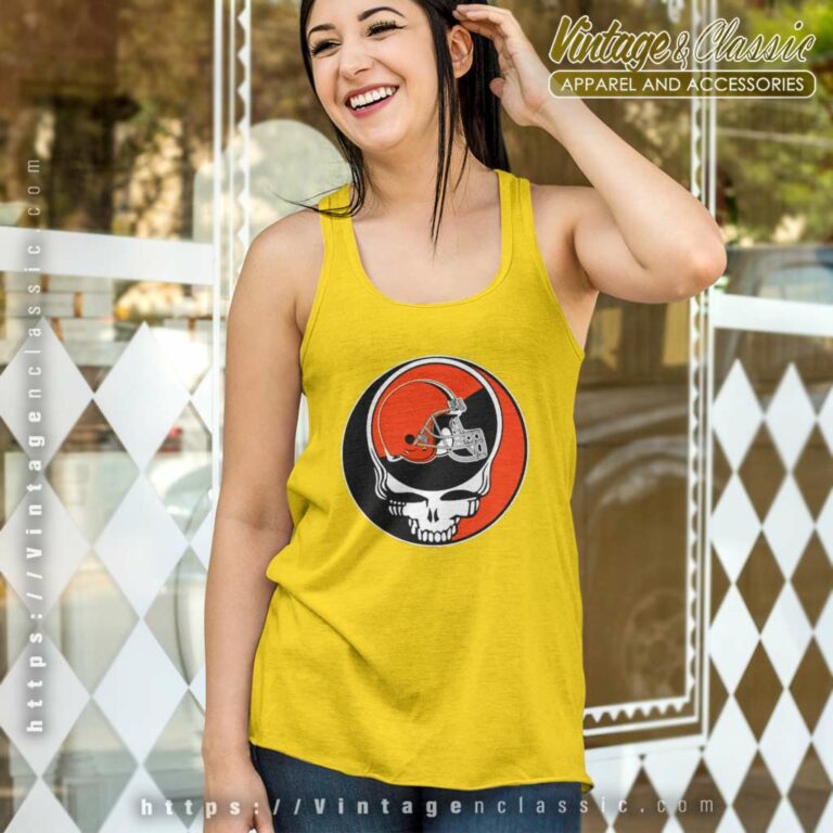 Cleveland Browns Grateful Dead Steal Your Face Tank Top Racerback Cleveland Browns Grateful Dead Steal Your Face Tank Top Racerback