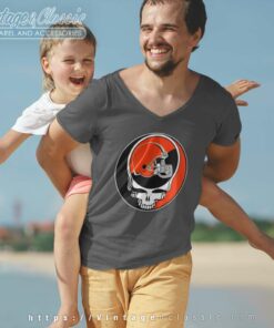 Cleveland Browns Grateful Dead Steal Your Face V Neck TShirt