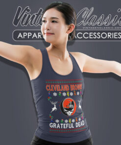 Cleveland Browns Grateful Dead Ugly Christmas Tank Top Racerback