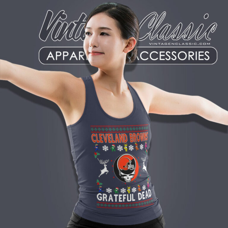 Cleveland Browns Grateful Dead Ugly Christmas Tank Top Racerback Cleveland Browns Grateful Dead Ugly Christmas Tank Top Racerback
