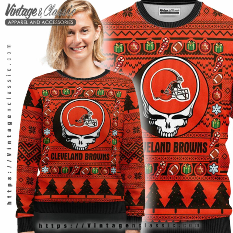 Cleveland Browns Grateful Dead Ugly Sweater Ugly Sweater shirt Cleveland Browns Grateful Dead Ugly Sweater Ugly Sweater shirt