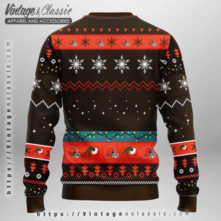 Cleveland Browns Grinch Hand Ugly Christmas Sweater back Ugly Sweater Cleveland Browns Grinch Hand Ugly Christmas Sweater back Ugly Sweater