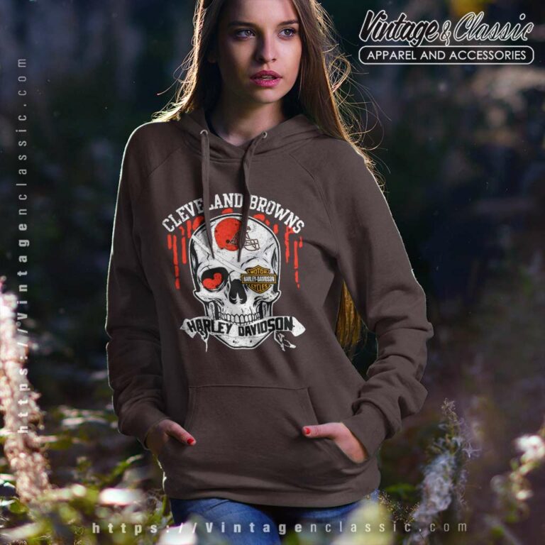 Cleveland Browns Harley Daivsion Skull Hoodie Cleveland Browns Harley Daivsion Skull Hoodie