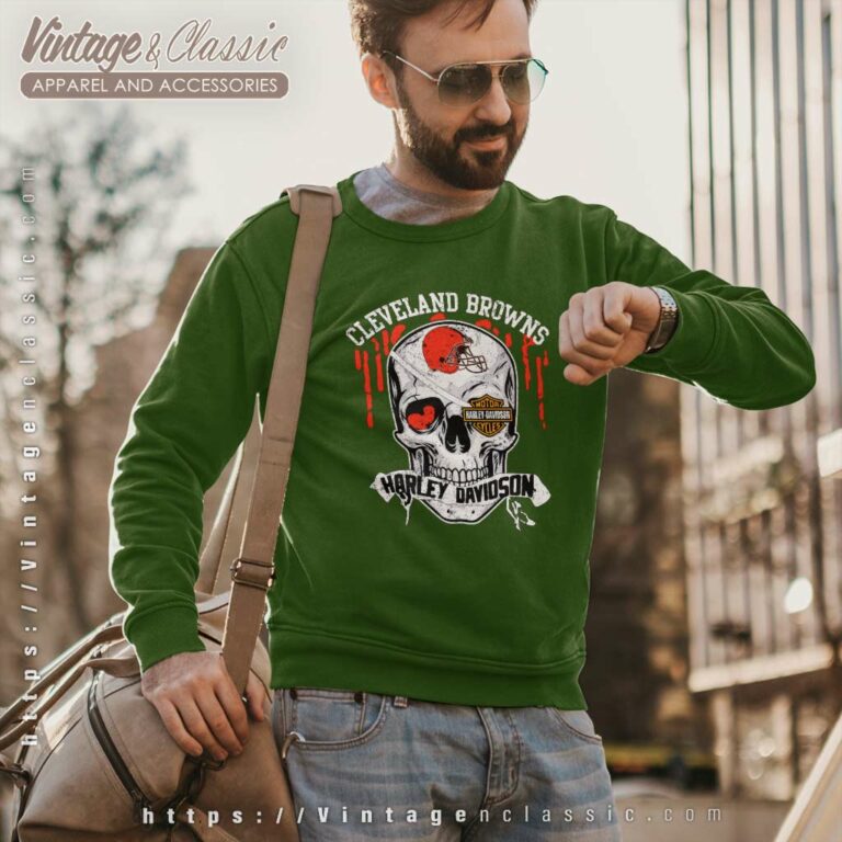 Cleveland Browns Harley Daivsion Skull Sweatshirt Cleveland Browns Harley Daivsion Skull Sweatshirt