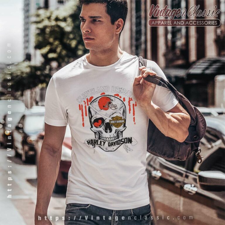 Cleveland Browns Harley Daivsion Skull T Shirt Cleveland Browns Harley Daivsion Skull T Shirt