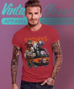 Cleveland Browns Horror Movies Characters Halloween Shirt T shirt