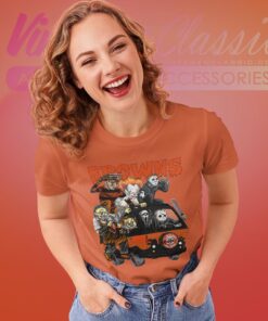 Cleveland Browns Horror Movies Characters Halloween Shirt Women T shirt