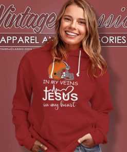 Cleveland Browns In My Veins Jesus In My Heart Hoodie