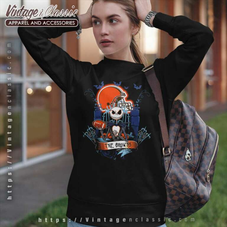 Cleveland Browns Jack Skellington Halloween Sweatshirt Cleveland Browns Jack Skellington Halloween Sweatshirt