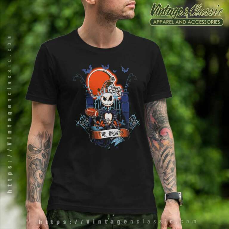 Cleveland Browns Jack Skellington Halloween T Shirt Cleveland Browns Jack Skellington Halloween T Shirt