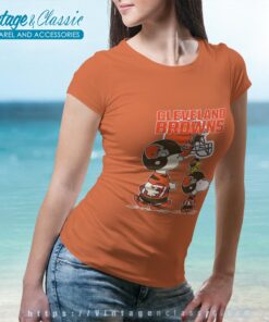 Cleveland Browns Lets Play Football Together Snoopy Shirt Women T shirt