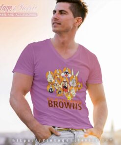 Cleveland Browns Looney Tunes Characters Shirt 5 Cleveland Browns Looney Tunes Characters V Neck TShirt