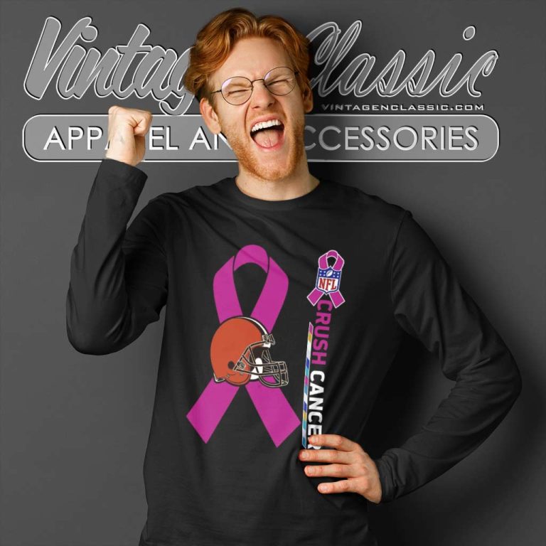 Cleveland Browns Nfl Crush Cancer 2023 Long Sleeve Tee Cleveland Browns Nfl Crush Cancer 2023 Long Sleeve Tee