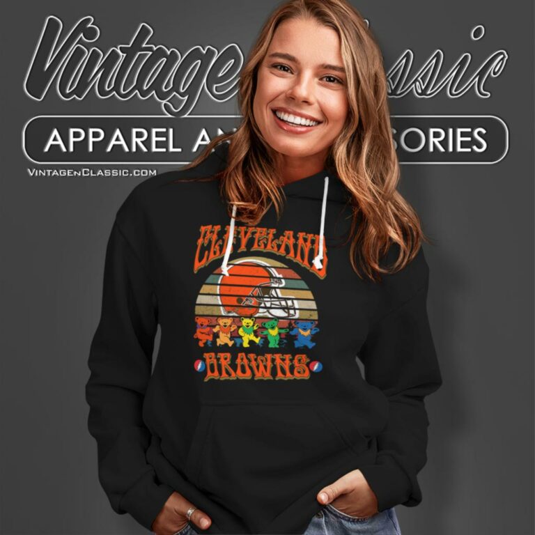 Cleveland Browns Nfl Grateful Dancing Bears Retro Hoodie Cleveland Browns Nfl Grateful Dancing Bears Retro Hoodie