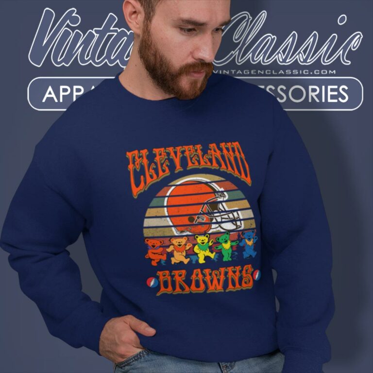 Cleveland Browns Nfl Grateful Dancing Bears Retro Sweatshirt Cleveland Browns Nfl Grateful Dancing Bears Retro Sweatshirt