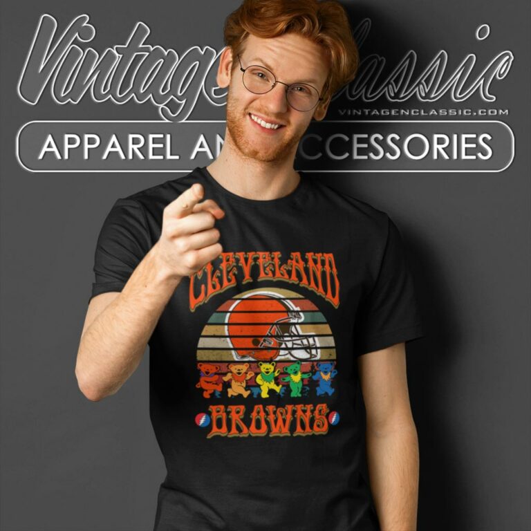 Cleveland Browns Nfl Grateful Dancing Bears Retro T Shirt Cleveland Browns Nfl Grateful Dancing Bears Retro T Shirt