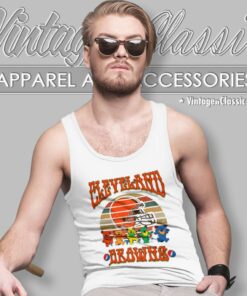 Cleveland Browns Nfl Grateful Dancing Bears Retro Tank Top Racerback