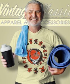 Cleveland Browns Nfl Grateful Dancing Bears V Neck TShirt