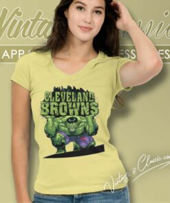 Cleveland Browns Nfl Hulk Avengers V Neck TShirt
