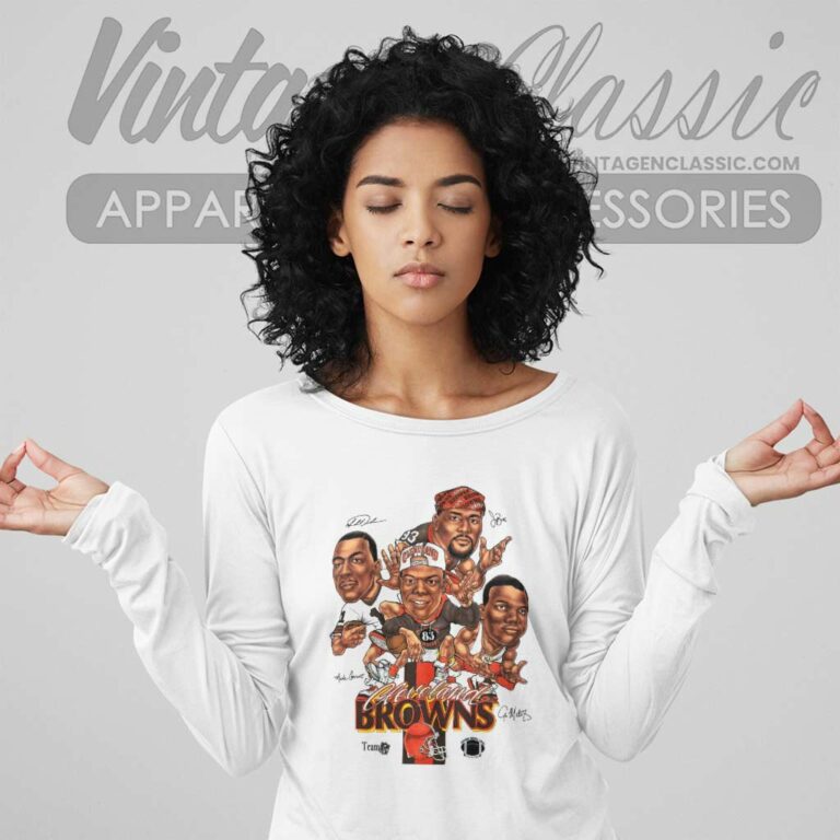 Cleveland Browns Player Caricature Long Sleeve Tee Cleveland Browns Player Caricature Long Sleeve Tee