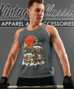 Cleveland Browns Shirt Baby Yoda And Groot Santa Christmas 5 Cleveland Browns Shirt Baby Yoda And Groot Santa Christmas Tank Top Racerback