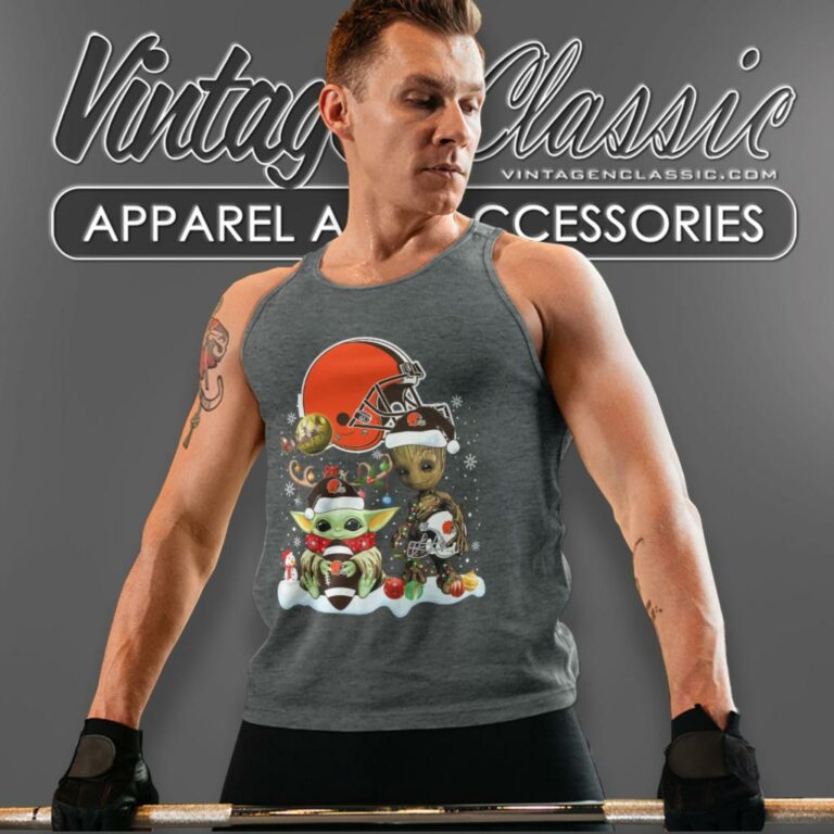 Cleveland Browns Shirt Baby Yoda And Groot Santa Christmas Tank Top Racerback Cleveland Browns Shirt Baby Yoda And Groot Santa Christmas Tank Top Racerback