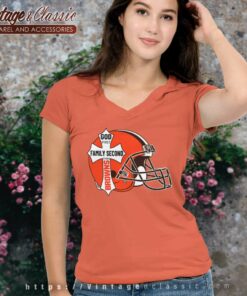 Cleveland Browns Shirt God First Family Second V Neck TShirt