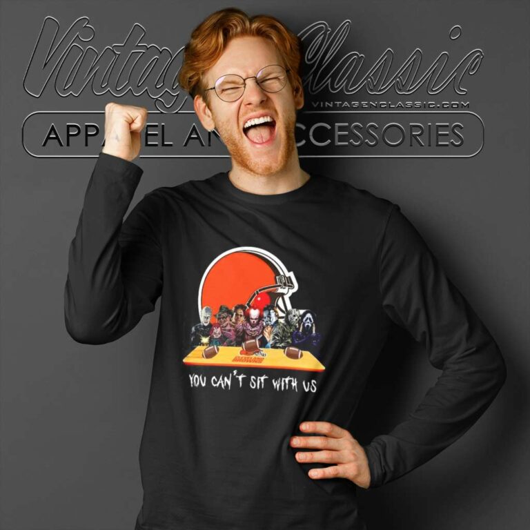 Cleveland Browns Shirt Horror Movies You Cant Sit With Us Long Sleeve Tee Cleveland Browns Shirt Horror Movies You Cant Sit With Us Long Sleeve Tee