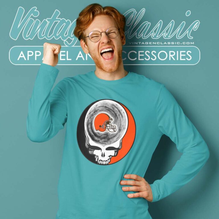 Cleveland Browns Shirt Nfl Grateful Dead Logo Long Sleeve Tee Cleveland Browns Shirt Nfl Grateful Dead Logo Long Sleeve Tee