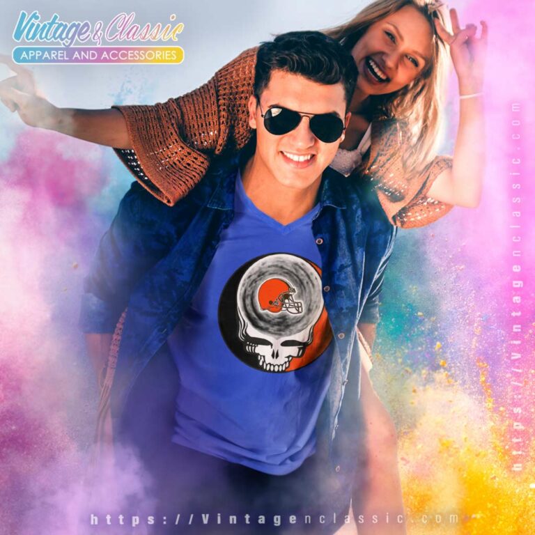 Cleveland Browns Shirt Nfl Grateful Dead Logo V Neck TShirt Cleveland Browns Shirt Nfl Grateful Dead Logo V Neck TShirt