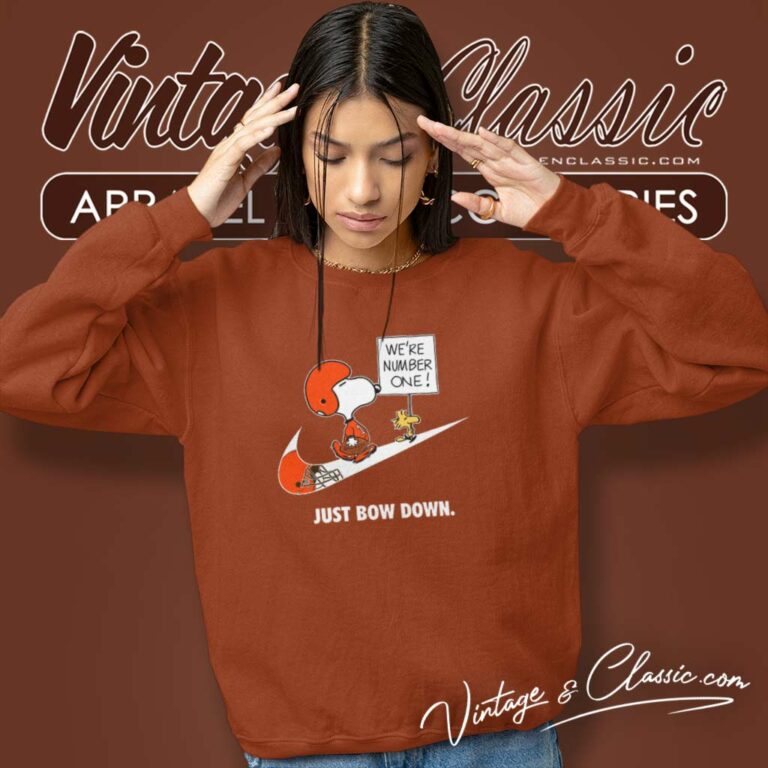 Cleveland Browns Snoopy Are Number One Shirt Nike Just Bow Down Sweatshirt Cleveland Browns Snoopy Are Number One Shirt Nike Just Bow Down Sweatshirt